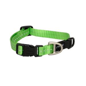 Rogz Utility ställbart hundhalsband med reflextråd. Lime. 20-31 cm.