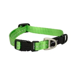 Rogz Utility ställbart hundhalsband med reflextråd. Lime. 20-31 cm.