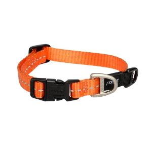 Rogz Utility ställbart hundhalsband med reflextråd. Orange. 20-31 cm.