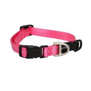 Rogz Utility ställbart hundhalsband med reflextråd. Rosa. 20-31 cm.