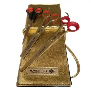 Roseline Gold set med tre saxar och saxfodral
