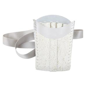 Trimväska läder krämfärgad, hölster för saxar, kammar. Justerbar midjerem.