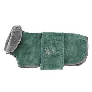 Show Tech+ Active Coral Fleece badrock för hund i supermjuk korallfleece. Grön.