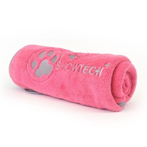 Show Tech+ Coral Fleece handduk - rosa med tassbrodyr