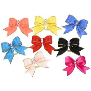 Show Tech Cutie Sparkle Bows hundrosetter med gummiband. Flera färger, sitter väl fast i pälsen. 8-pack.