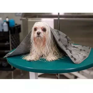 Show Tech+ Dry Mate superabsorberande handduk - grå med svarta hundsiluetter