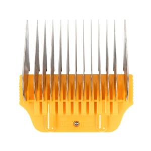 Show Tech Pro Wide distanskam i rostfritt stål för extrabreda skär. Gul, lämnar 19 mm.