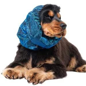 Show Tech Snood Luxe Galaxy, öronskydd för hundar med hängande öron. Blå.