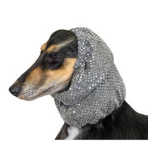 Show Tech Snood Luxe Fancy öronskydd för hund. Skyddar öronen och pälsen kring nacken. Storlek large, silver.