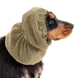 Show Tech Snood Luxe Royal, öronskydd för hundar med hängande öron. Guld.