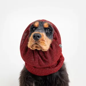 Show Tech Snood Luxe Royal, öronskydd för hundar med hängande öron. Röd.