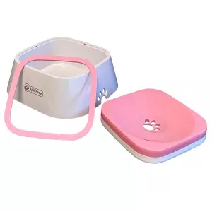 SpillFree antiskvalpskål 1500 ml - vit/rosa