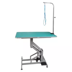 Elektriskt höj- och sänkbart trimbord med trimgalge, längd 90 cm