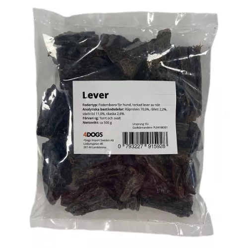 4Dogs Torkad nötlever ca 500 g