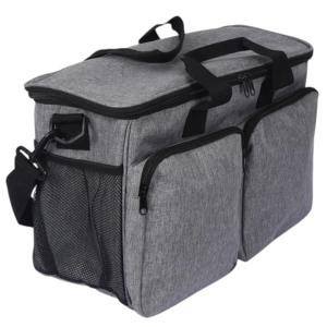 Gråmelerad trimväska, förvaringsväska med många fack. 42x19x26 cm