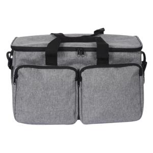 Gråmelerad trimväska, förvaringsväska med många fack. 42x19x26 cm