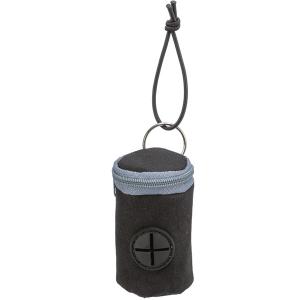 Trixie svart bajspåsehållare med gummiband, två rullar medföljer
