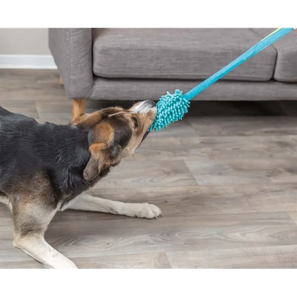 Trixie Bungee Dummy turkos hundleksak med expander, längd 47 cm
