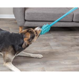 Trixie Bungee Dummy turkos hundleksak med expander, längd 47 cm