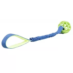 Trixie Bungee Tugger limegrön gummiboll med expander - hundleksak