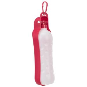 Trixie vattenflaska med röd drickskål Dog on Tour. Reseflaska för hund, rymmer 700 ml.