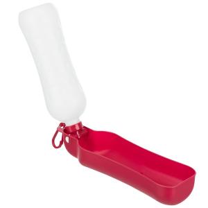 Trixie vattenflaska med röd drickskål Dog on Tour. Reseflaska för hund, rymmer 700 ml.