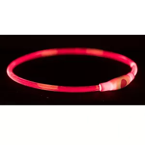 Trixie Flash blinkhalsband Röd L-XL