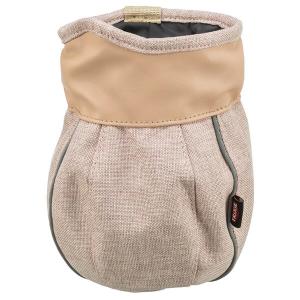 Trixie Goody bag väska för belöningsgodis. Naturfärgat konstläder, ljust rosamelerat tyg.