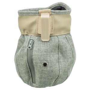 Trixie Goody bag väska för belöningsgodis. Ljust olivfärgat konstläder, grönmelerat tyg.