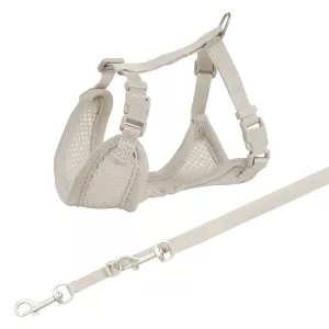 Trixie junior mjuk valpsele grå, set med sele och koppel