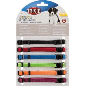 Trixie Junior valphalsband 6-pack, olika färger. Halsband för märkning av valpar.