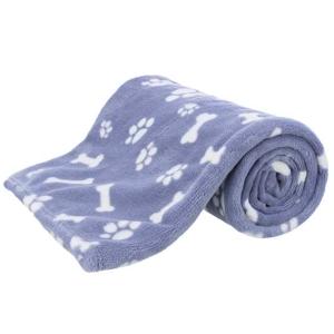 Trixie Kenny hundfilt i stålblå plysch med vita tassar och ben, finns i tre storlekar