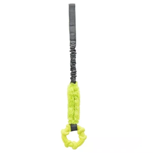 Trixie Bungee Tugger limegrön gummiring med expander - hundleksak