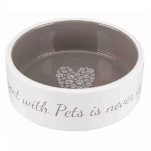Pets Home Matskål keramik 0,3 l - benvit/taupe