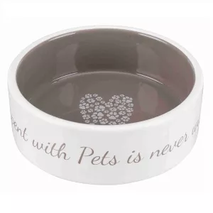 Pets Home Matskål keramik 0,8 l - benvit/taupe