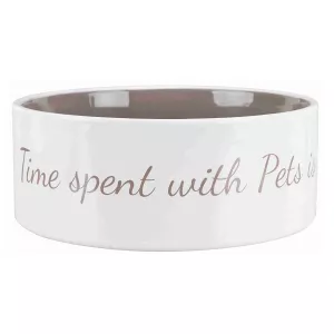 Pets Home Matskål keramik 1,4 liter - benvit/taupe