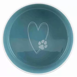 Pets Home Matskål keramik 0,3 l - benvit/turkos