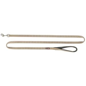 Trixie Premium hundkoppel i sandfärgad nylon, längd 180 cm. Finns i tre bredder.