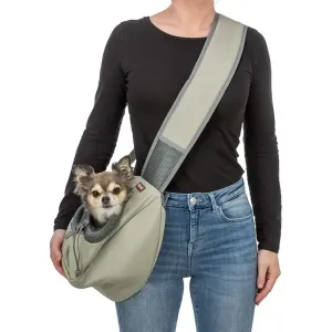 Trixie Sling hundväska, grön med grå detaljer
