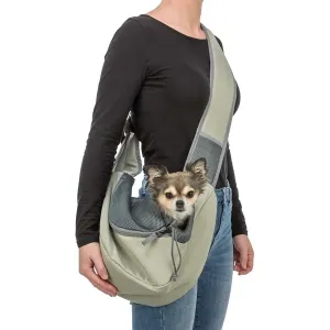 Trixie Sling hundväska, grön med grå detaljer