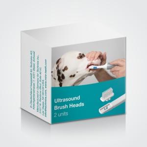 Enkelt borsthuvud till Cleany Teeth ultraljudstandborste för hund. 2-pack.