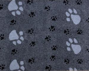 Vetbed hundfäll Bigfoot grå med ljusgrå stora tassar, grön baksida