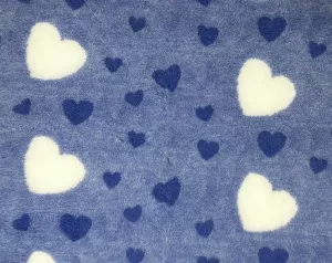Vetbed Blå - Vita och blå hjärtan