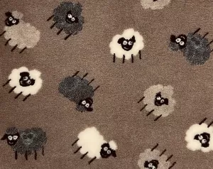 Vetbed Brun - Grå/beige/vintervita lamm