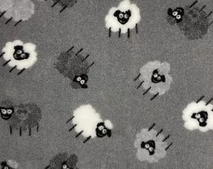 Vetbed Grå - Ljusgrå/mörkgrå/vintervita lamm