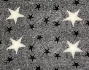 Vetbed Melerad Grå - Stora vita och små svarta stjärnor