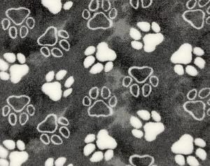 Vetbed hundfäll Gråmelerad med vita tassar. Gummerad baksida.