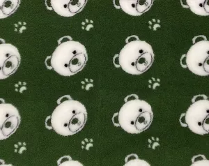 Vetbed Grön - Vita nallar