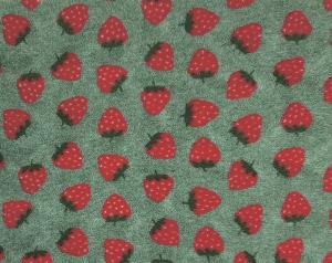 Vetbed hundfäll grönmelerad med jordgubbar, gummerad baksida