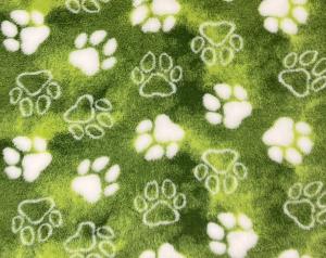 Vetbed hundfäll Grönmelerad med vita tassar. Gummerad baksida.